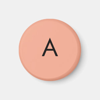Custom Letter Monogram Peach Magnet