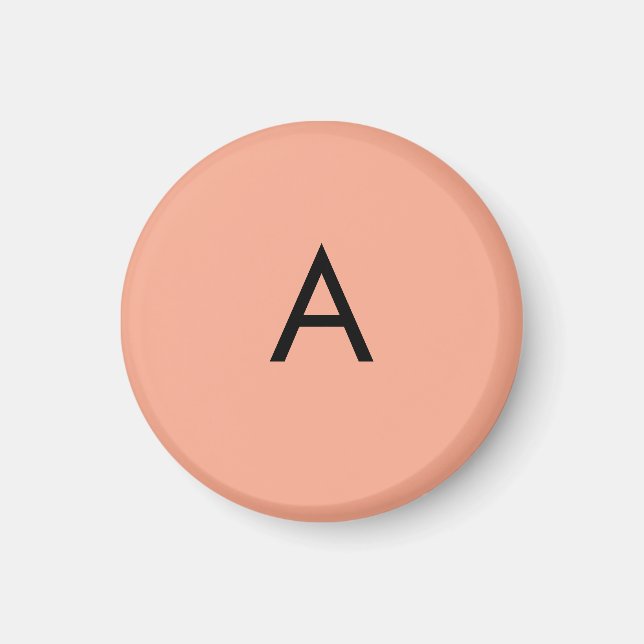 Custom Letter Monogram Peach  Magnet (Front)