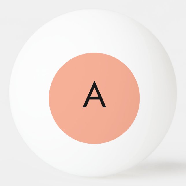 Custom Letter Monogram Peach  Ping Pong Ball (Front)
