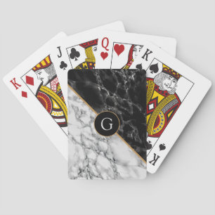 Custom Letter Personalised Playing Cards Marble