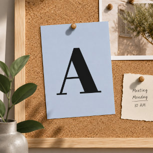 Custom Letter Postcard Blue Initial Mailer Card