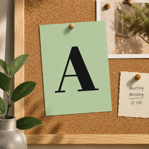 Custom Letter Postcard Green Initial Mailer Card