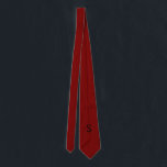 Custom Letter S Kelly Slab Font Deep Red Colour  Tie<br><div class="desc">This deep red neck tie, featuring a custom black "S" monogram in bold Kelly Slab font, is designed for those who lead with strength and style. The rich red tone adds confidence and sophistication, while the striking monogram offers a personalised, standout detail. Ideal for formal events, business attire, or gifting,...</div>