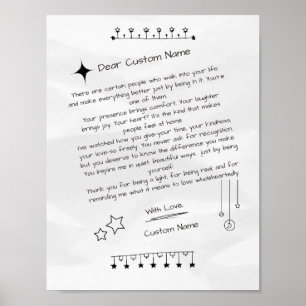 Custom Letter to a Beautiful Person Poster