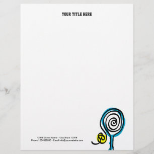 Custom letterhead with tennis racket design