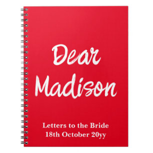 Custom Letters to the Bride Hen Do Bridal Shower Notebook