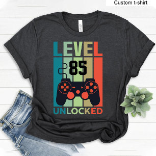 Custom Level 85 Unlocked Video Gamer 85th Birthday T-Shirt
