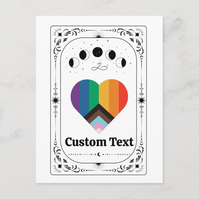 Custom LGBT Pride Tarot Trans Queer Rainbow Zodiac Postcard (Front)