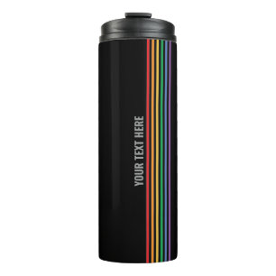 Custom LGBT Rainbow Striped Gay Pride Thermal Tumbler