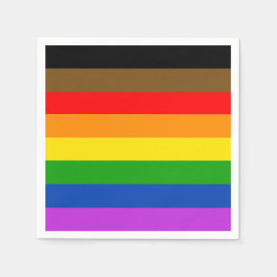 Custom LGBTQ Pride People of Colour Inclusive Flag Napkin