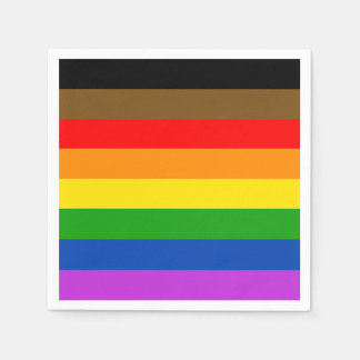 Custom LGBTQ Pride People of Colour Inclusive Flag Napkin