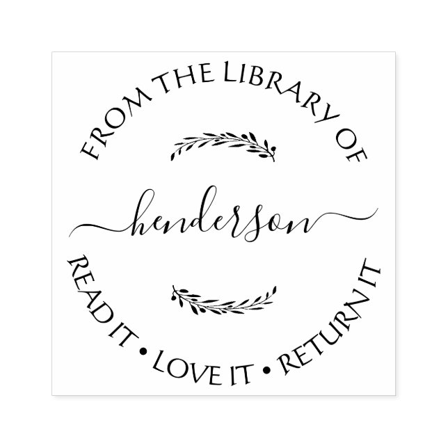 Custom Library Stamp Floral Book (Imprint)