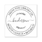 Custom Library Stamp Floral Book