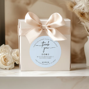 Custom Light Blue Sticker Thank You Label