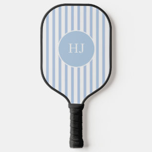 Custom Light Blue Stripe with Initials Pickleball Paddle