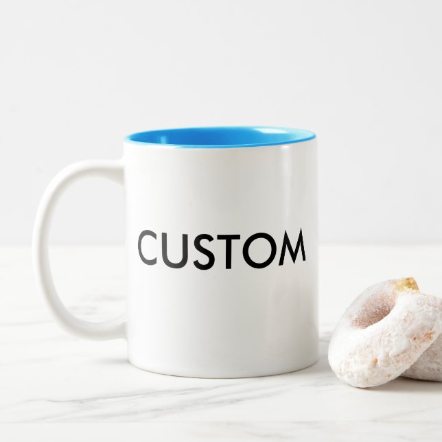 Custom Light Blue Two-Tone Mug (With Donut)