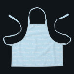 Custom light blue white name text pattern kids apron<br><div class="desc">Custom light blue white name text pattern kids Apron</div>