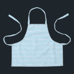 Custom light blue white name text pattern kids apron<br><div class="desc">Custom light blue white name text pattern kids Apron</div>
