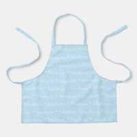 Custom light blue white name text pattern kids