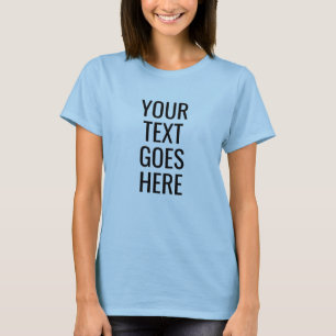 Custom Light Blue Womens Back Side Print Template T-Shirt