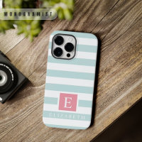 Custom Light Cyan Pastel  Blue White Stripes 