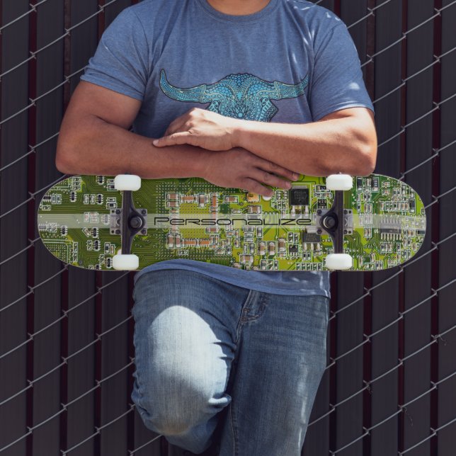 Custom Light Green PCB Circuit Board for IT Pros Skateboard (Outdoor 3)