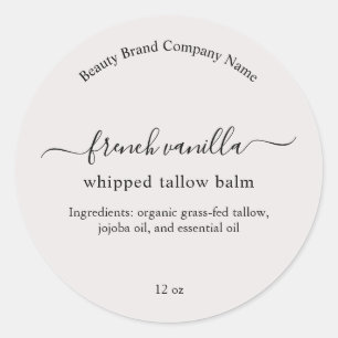 Custom Light Grey Modern Minimalist Simple Beauty Classic Round Sticker