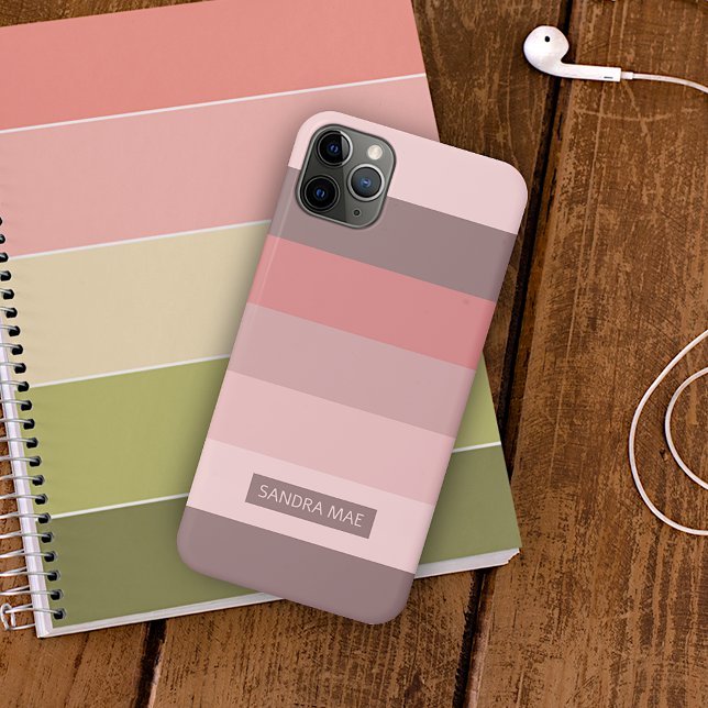 Custom Light Mauve Taupe Blush Pink Art Stripes Case-Mate iPhone Case (Creator Uploaded)
