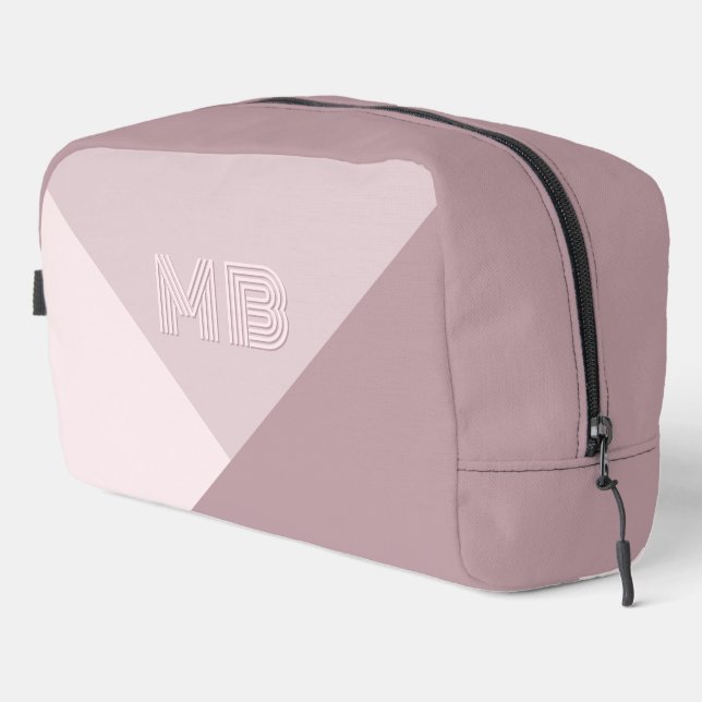 Custom Light Pastel Dusty Rose Mauve Blush Pink Dopp Kit (Right Corner)