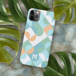 Custom Light Teal Blue Green Retro Art Pattern Case-Mate iPhone Case