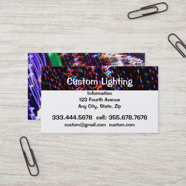 Custom Lighting Lights  Business Card (Front/Back In Situ)