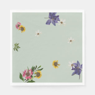 Custom Lilac Floral Sage Garden Party Napkins