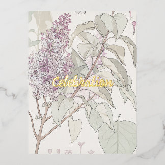 Custom Lilac Foil Invitation Card