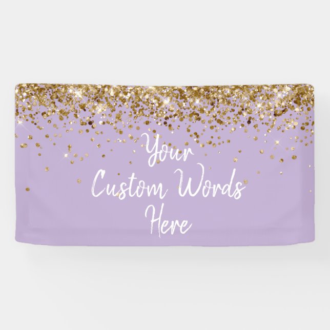 Custom Lilac Purple Birthday Party Photo Booth Banner (Horizontal)