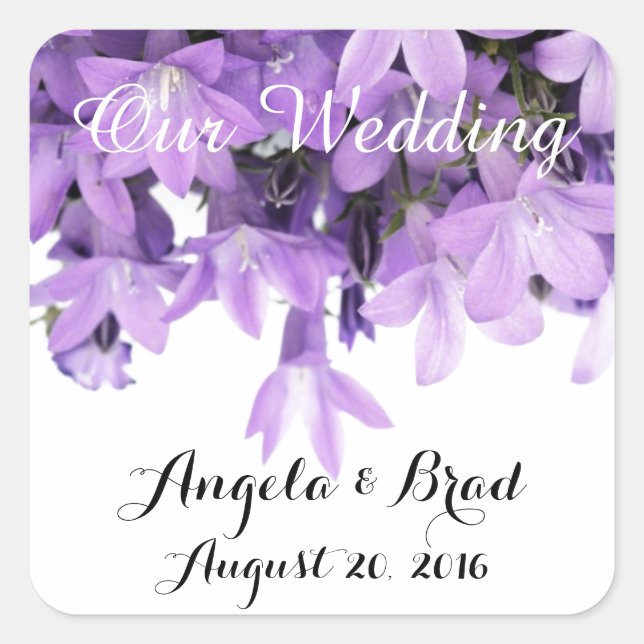 Custom Lilac Wedding Envelope Seal Stickers (Front)