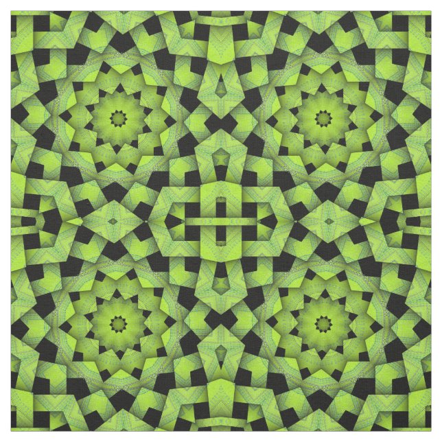 Custom Lime Green Graphic Weave Fabric Pattern (Swatch)