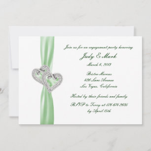 Custom Lime Hearts Engagement Party Invitation