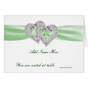 Custom Lime Hearts Place Card