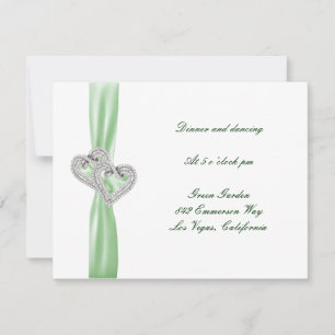 Custom Lime Hearts Reception Card