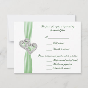 Custom Lime Hearts Response Card