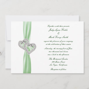Custom Lime Hearts Wedding Invitation