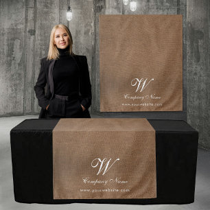 Custom Linen Business Table Runner Banner Script Tapestry