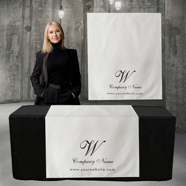 Custom Linen Business Table Runner Banner Script Tapestry (Custom Linen Business Table Runner Banner Script Tapestry)