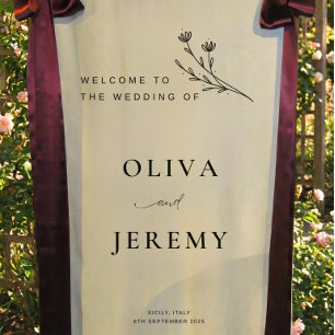 Custom Linen Wedding Sign, Fabric Wedding Sign