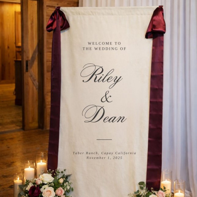 Custom Linen Wedding Sign, Fabric Wedding Sign (Creator Uploaded)
