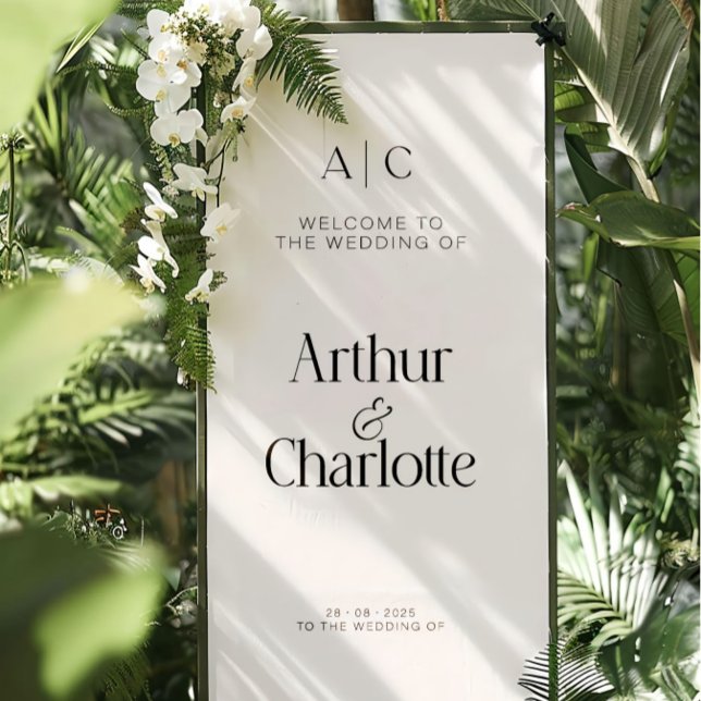 Custom Linen Wedding Welcome Sign, Fabric Banner (Creator Uploaded)