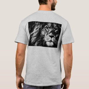Custom Lion Face Back Side Print Template Mens T-Shirt