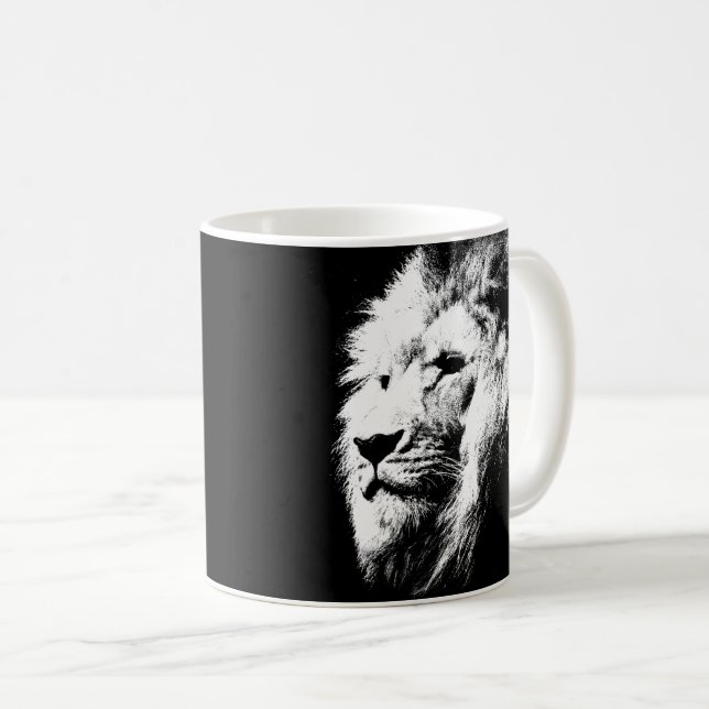 Custom Lion Face King Animals Template Coffee Mug (Front Right)