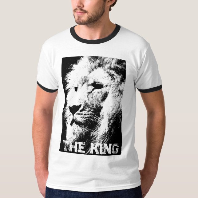 Custom Lion Face Mens Template Elegant Modern T-Shirt (Front)