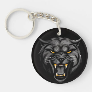 Custom Lion Head Keychain – Fierce Black